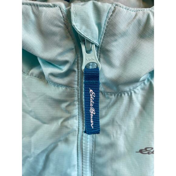 Eddie Bauer Jacket Girl Zip Front Windbreaker with attached Hood Blue XS - Picture 3 of 12